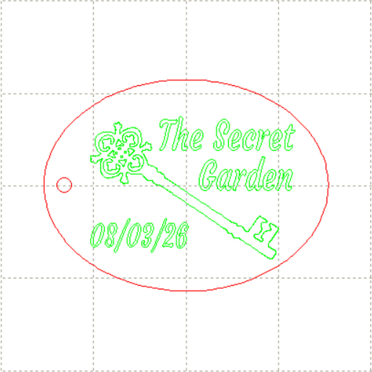 *NB*C* Secret Garden charm engraved, 3cm