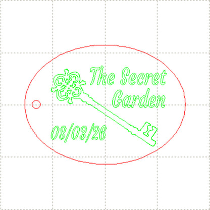 *NB*C* Secret Garden charm engraved, 3cm
