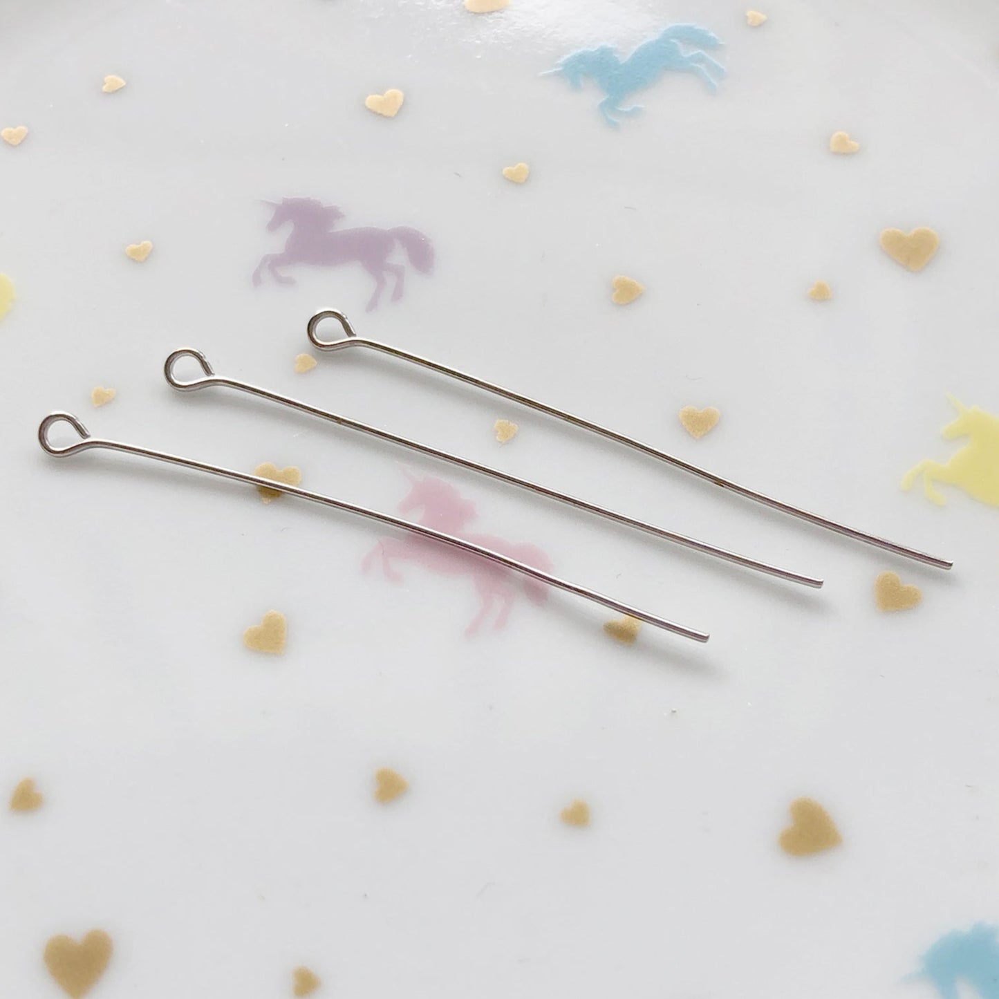 50 Silver colour 50mm eye pins