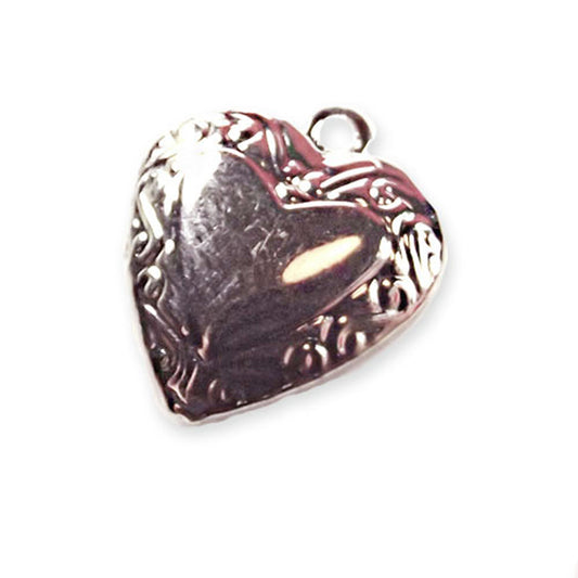 4 x Mini heart locket, silver colour