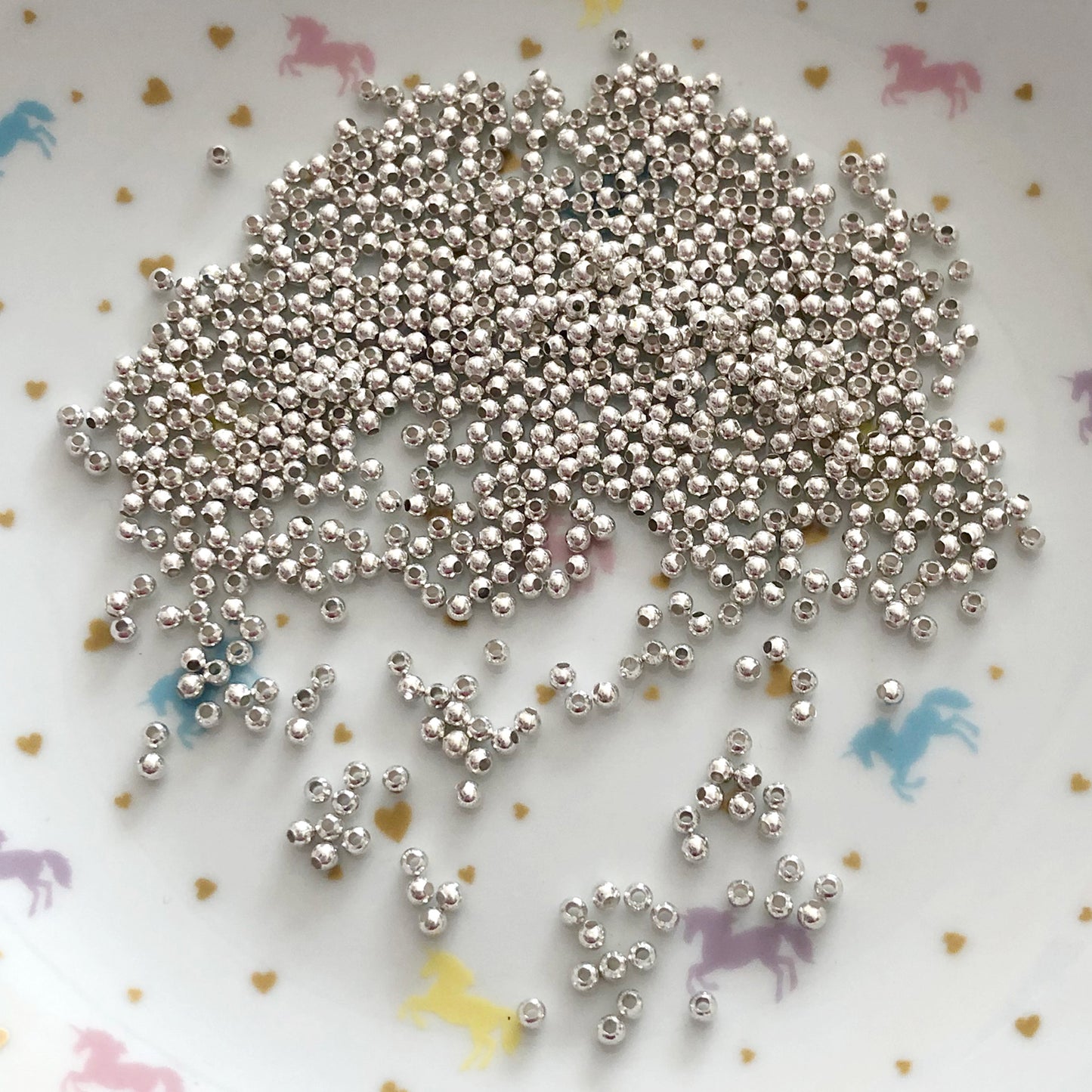 200 x 3mm silver colour spacer beads