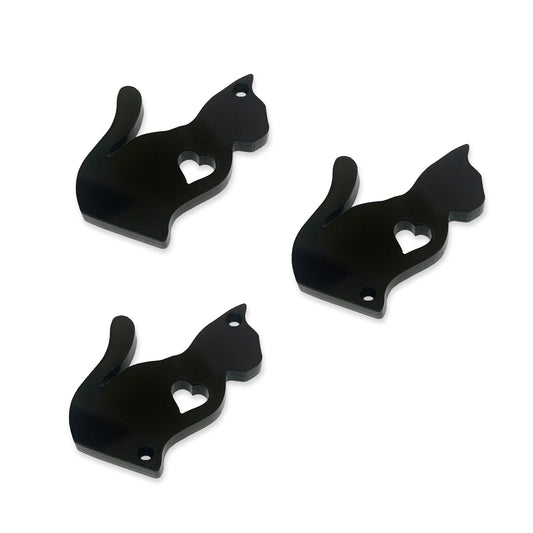 8 Heart sitting cat link shapes, 2cm