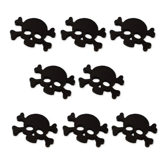 8 skull & crossbone cabochons, laser cut