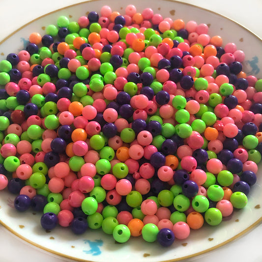 40 small round plastic beads, 8mm