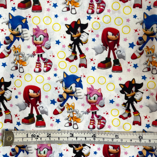 Sonic characters 100% cotton fabric