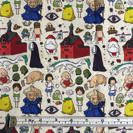 Ghibli Spirited Away fabric offcut