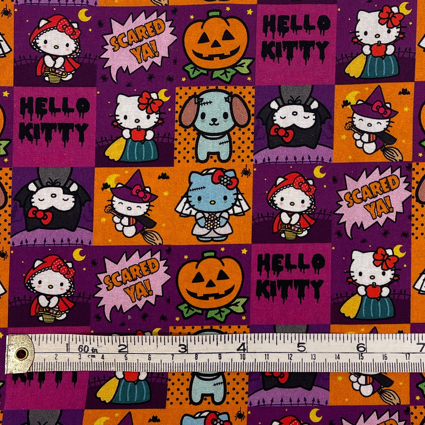 Large offcut Hello Kitty SPOOKY fabric