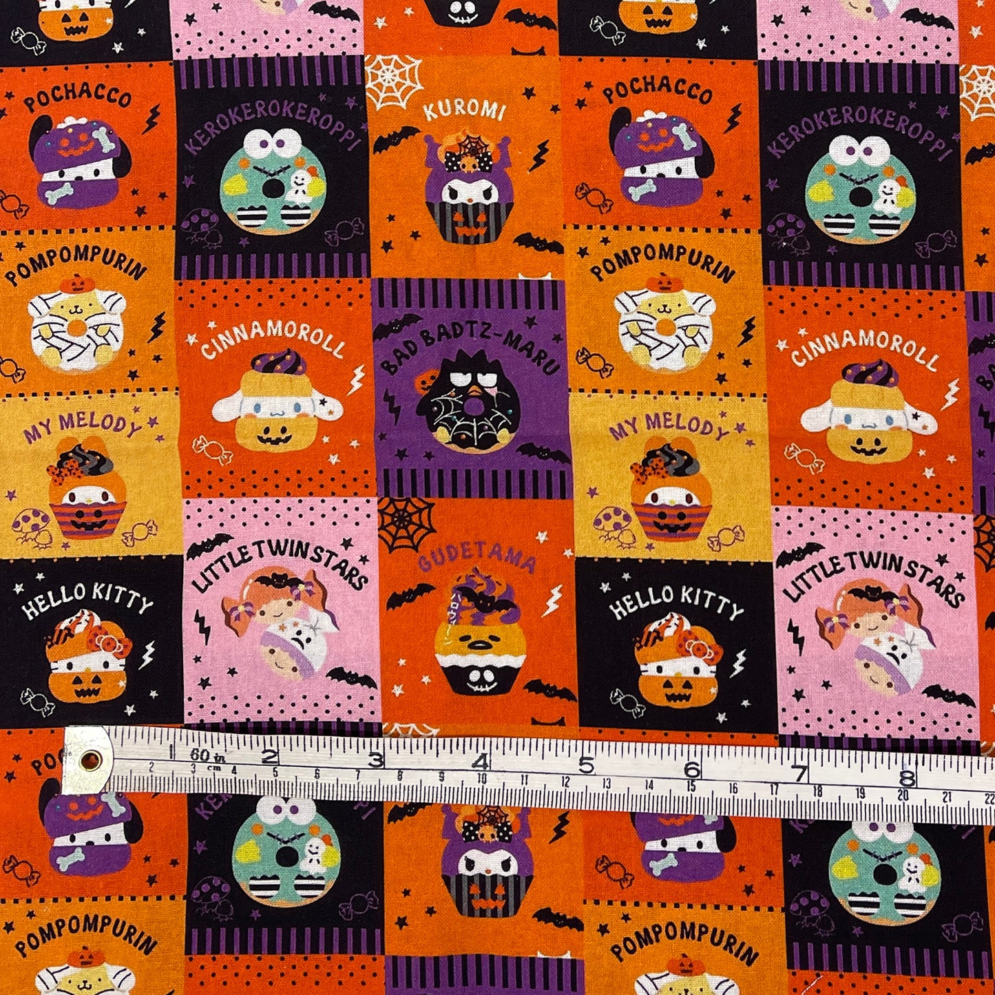 Spooky Sanrio characters 100% cotton fabric