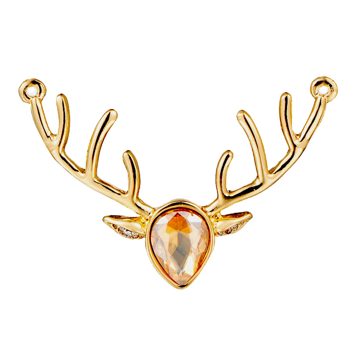 Stag head gold colour charm, Large