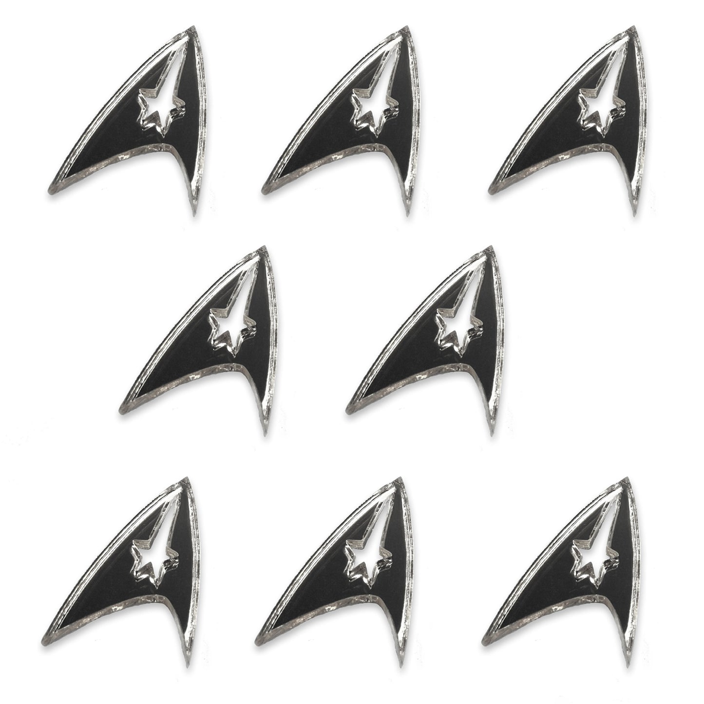 8 Star Trek cabochons, laser cut