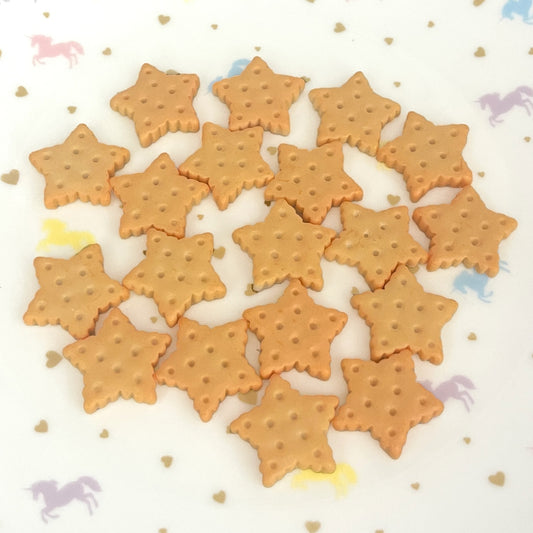 6 x Star cookie cabochons