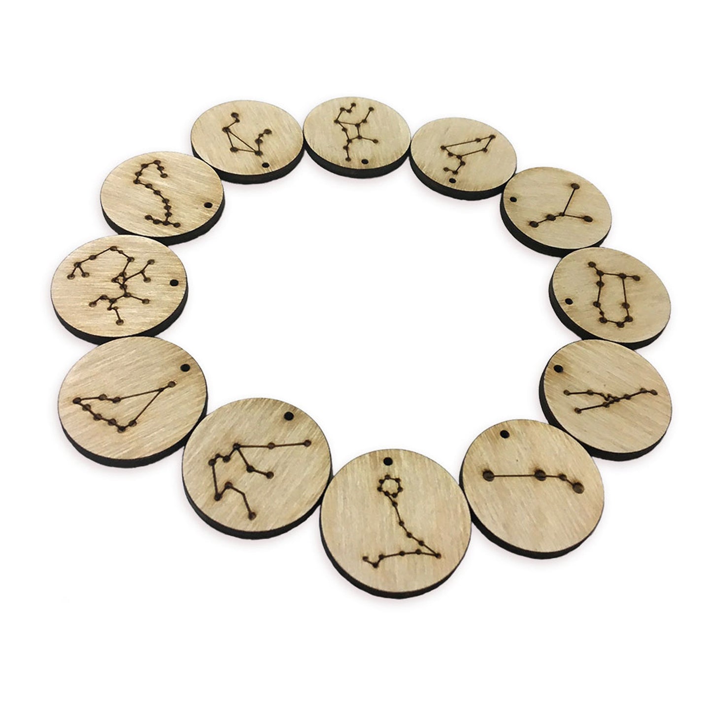 Constellation round laser cut charm