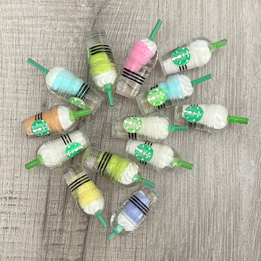 13 Starbucks faux frappuccino cabochons, B grade