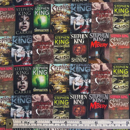 Stephen King books 100% cotton fabric
