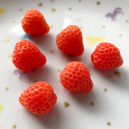 2 full strawberry fruit pieces for decoden and more!