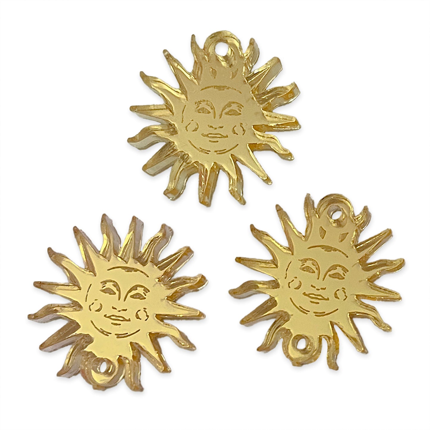 8 Sun face link shapes, 2cm
