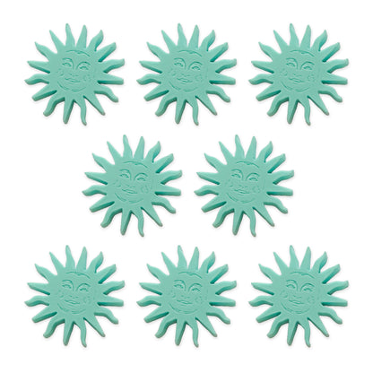 8 Sun face cabochons, laser cut