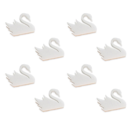 8 swan cabochons, 2cm