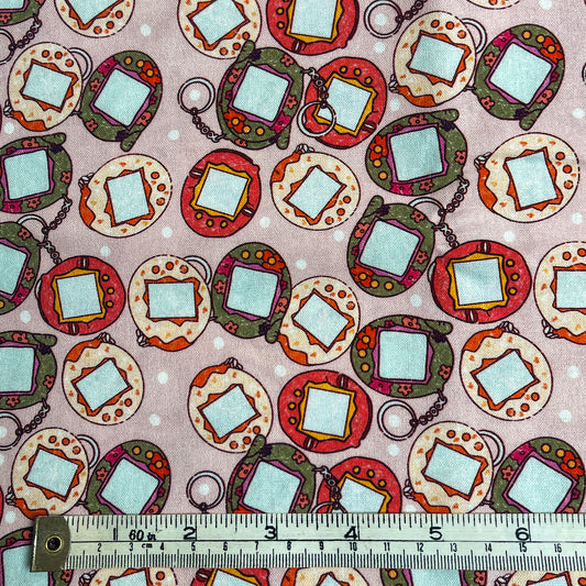 Tamagotchi 100% cotton fabric
