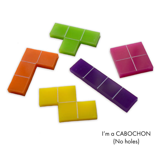 Cabochon Tetris pieces set Laser cut