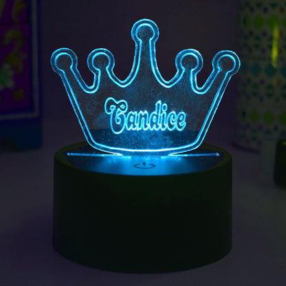 Princess tiara custom colour change lamp & remore control