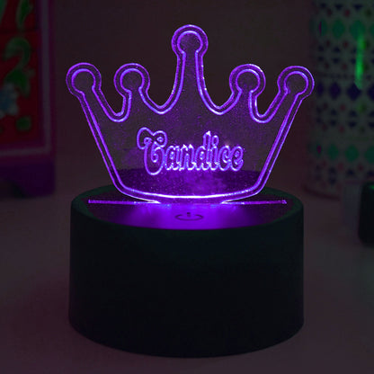 Princess tiara custom colour change lamp & remore control