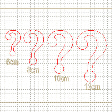 *WH*C* 4 x Question mark cabochon (no loop) laser cut