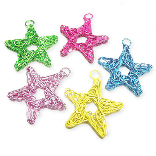 5 wire wrapped star pendants