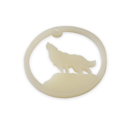 Wolf & moon laser cut charm