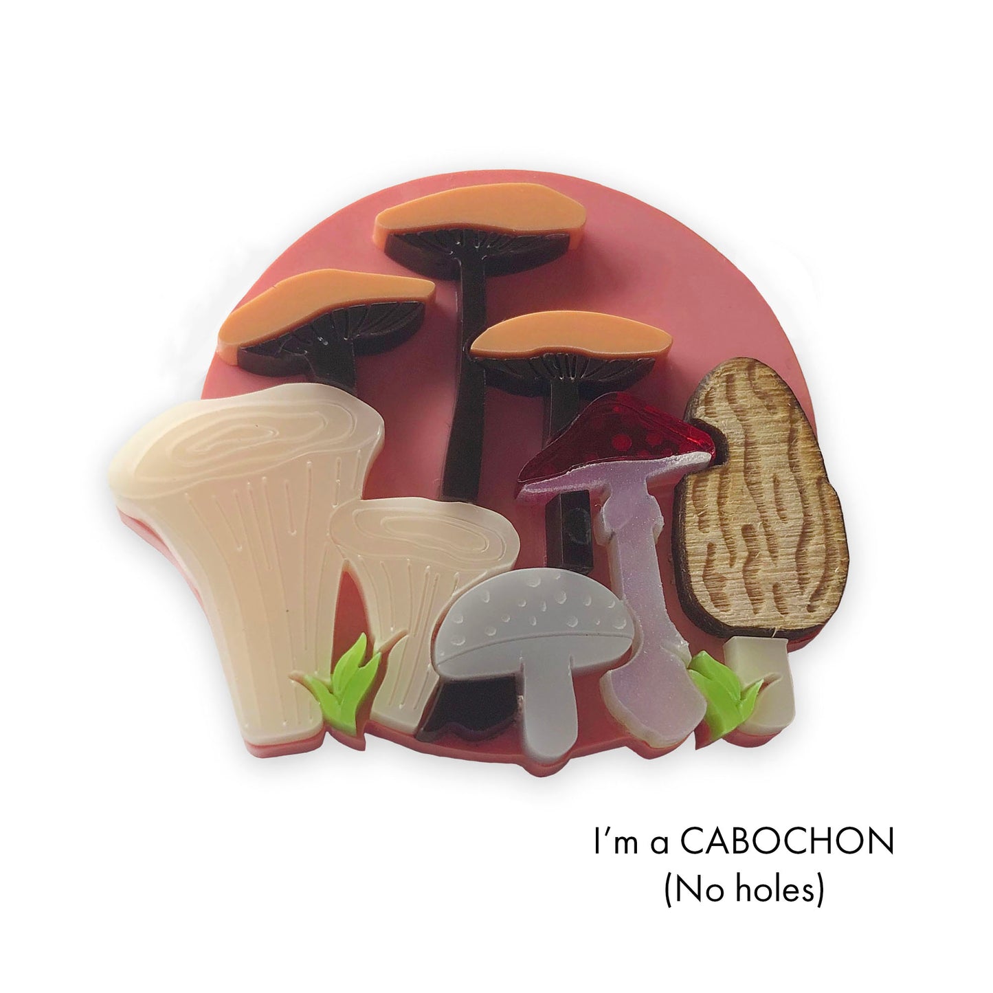 Cabochon woodland mushroom sunset deluxe