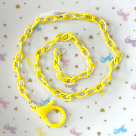 Yellow plastic colour necklace chain