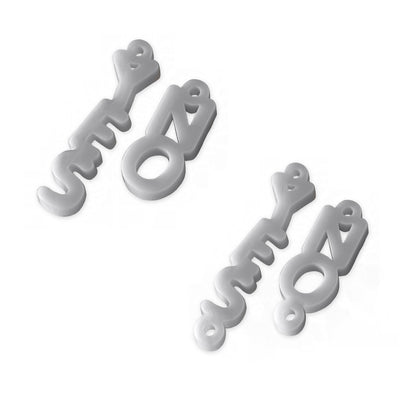 Yes No laser cut word charm set