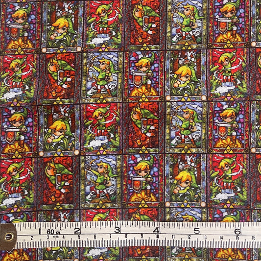 Zelda stained glass design 100% cotton fabric