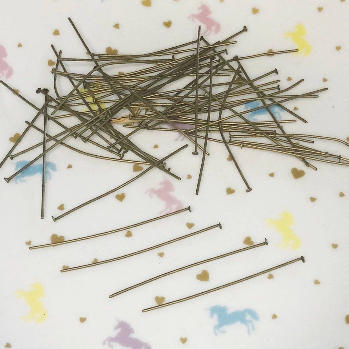 50 Antique bronze 50mm head pins