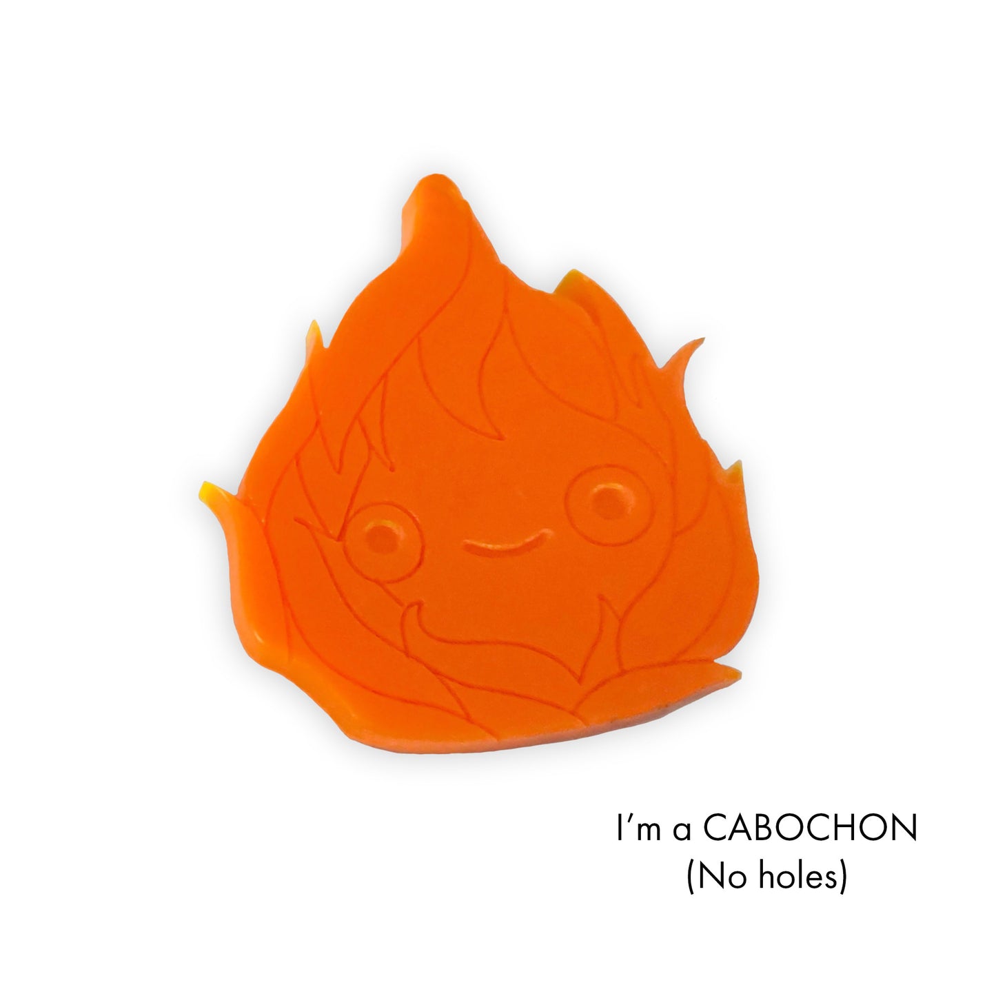 Cabochon Calcifer Ghibli laser cut