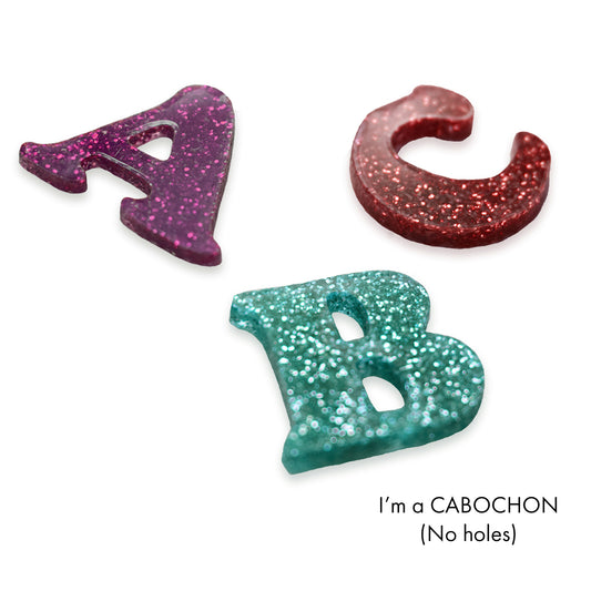 Cabochon Retro letter or number laser cut