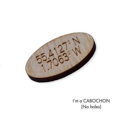 Cabochon Oval CUSTOM coordinates laser cut