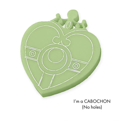 Cabochon Cosmic heart Sailor moon colour engraved laser cut