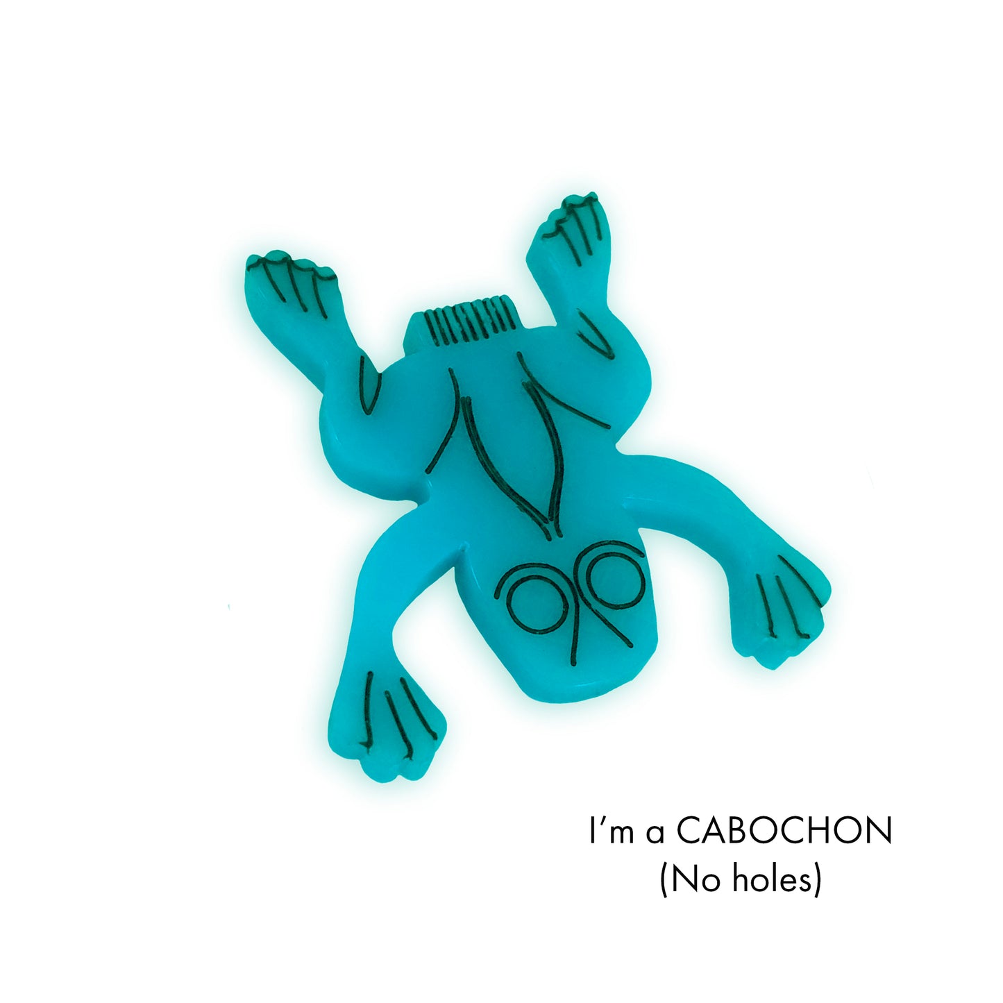 Cabochon Jumping frog cracker toy, laser cut