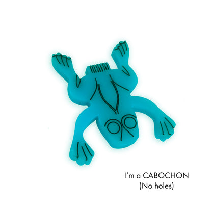 Cabochon Jumping frog cracker toy, laser cut