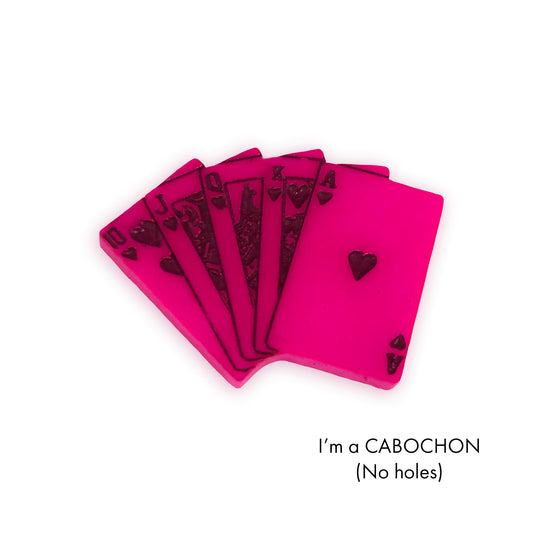 Cabochon Playing cards cracker toy, egraved laser cut