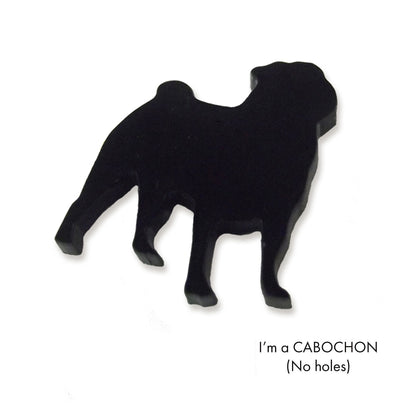 Cabochon Pug dog laser cut