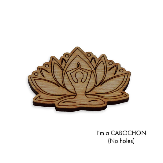 Cabochon Zen lotus leaf mindful yoga laser cut