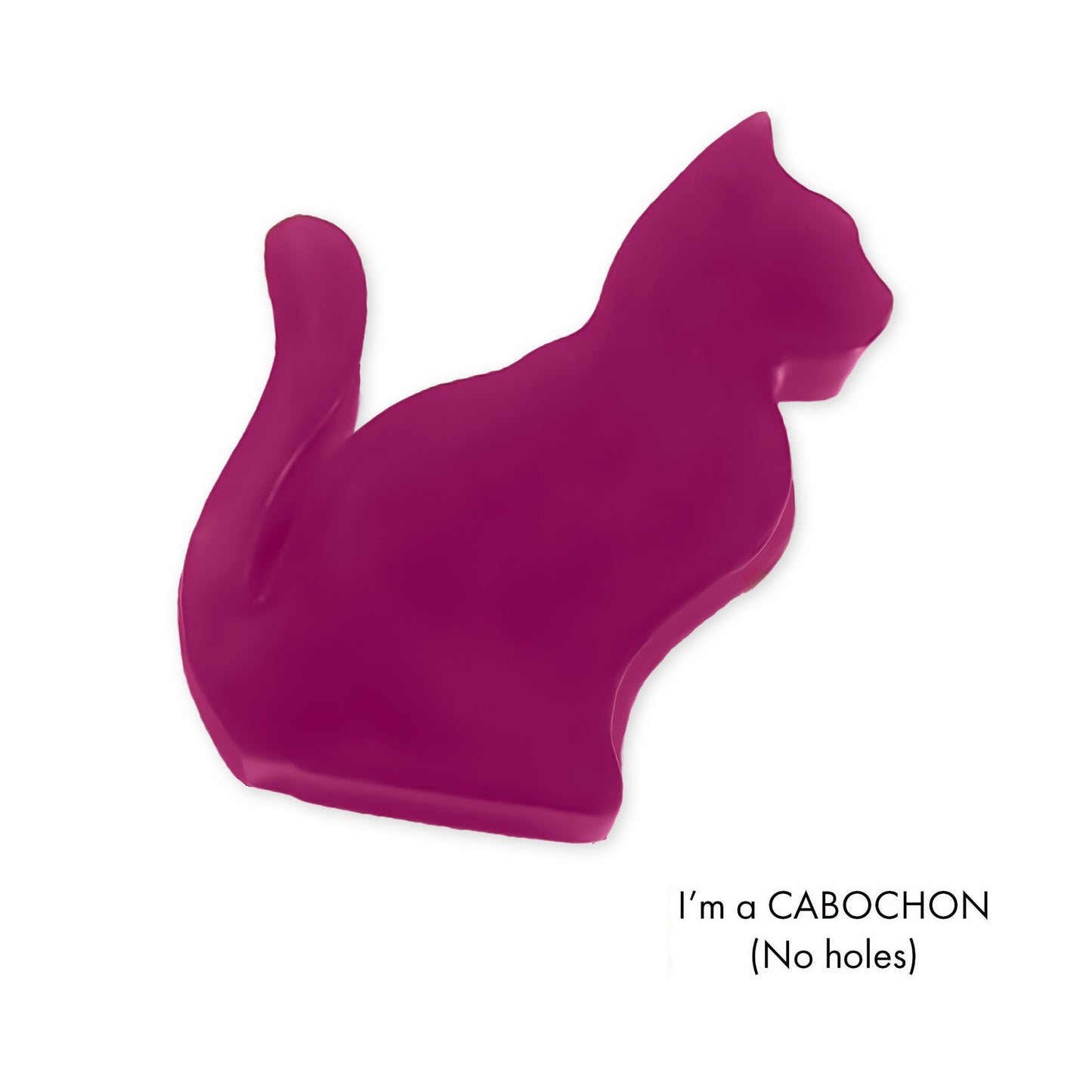 Cabochon sitting cat laser cut