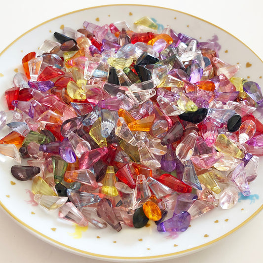 20 colourful translucent cone beads