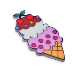 Icecream printed charm, 4.5cm