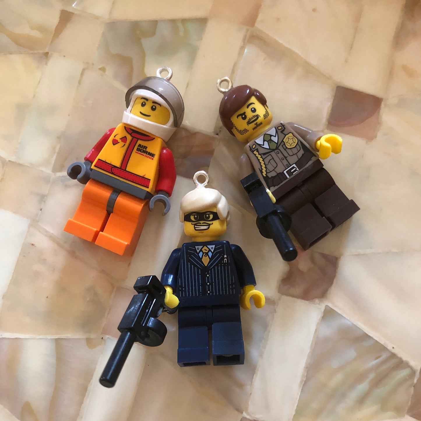 3 x official lego minifigure charms set 1