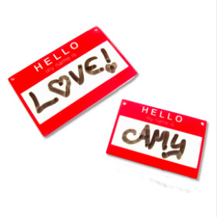 Hello my name is printed charm, 4.5cm