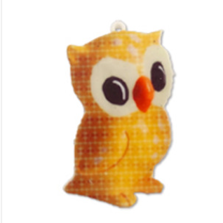 Owl printed charm, 6cm large