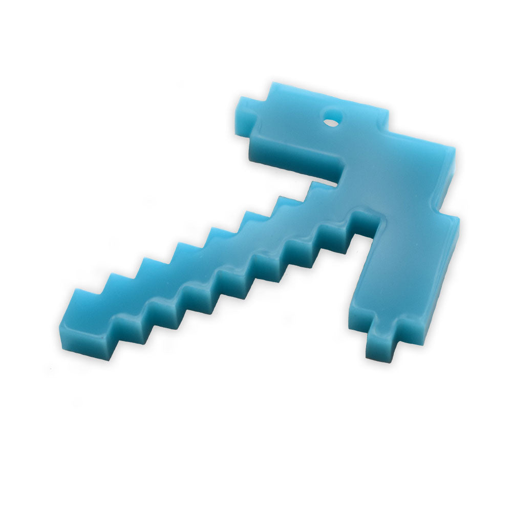 Pixel pickaxe laser cut charm